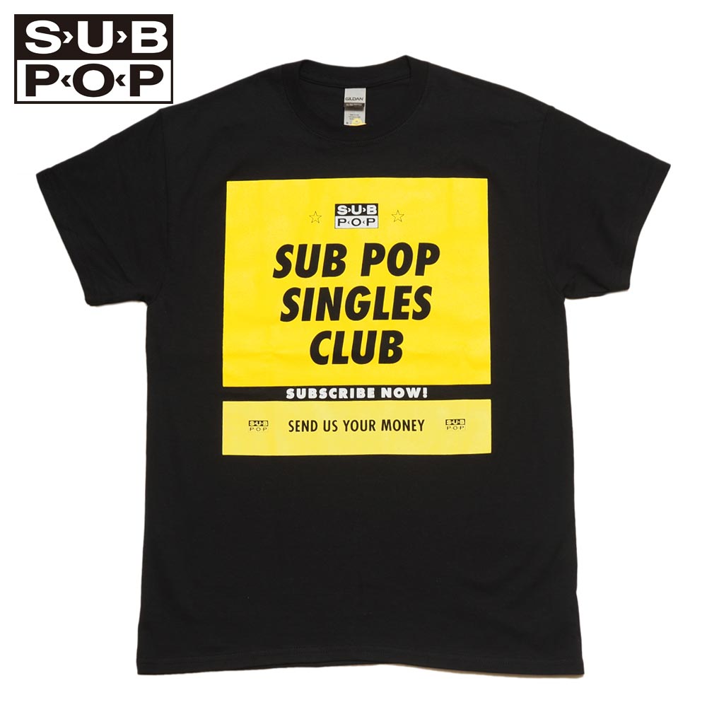 SUB POP ���֥ݥå� S/S PRINT TEE  SINGLES CLUB / BLACK
