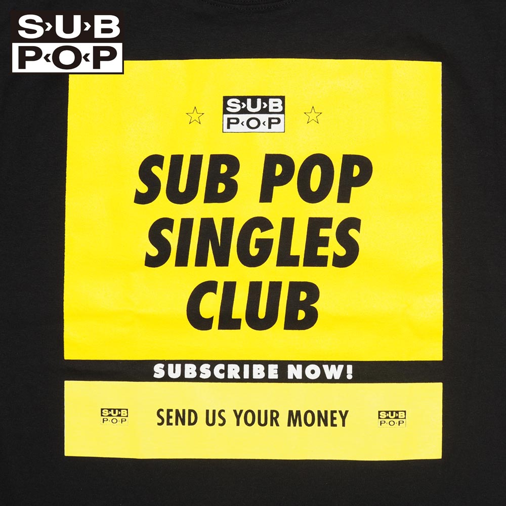 SUB POP ���֥ݥå� S/S PRINT TEE  SINGLES CLUB / BLACK