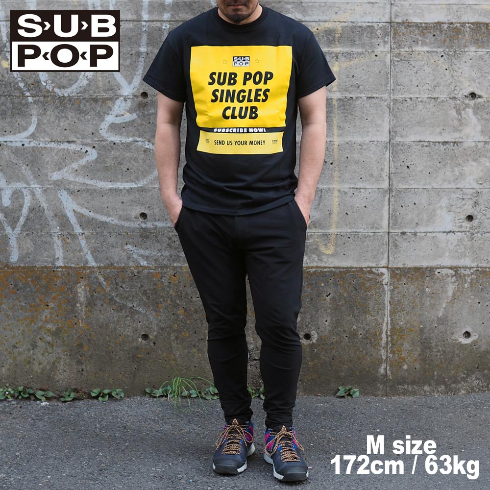 SUB POP ���֥ݥå� S/S PRINT TEE  SINGLES CLUB / BLACK