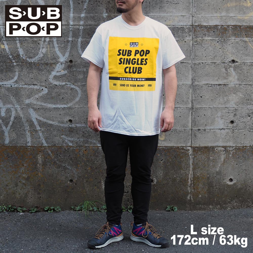 SUB POP ���֥ݥå� S/S PRINT TEE  SINGLES CLUB / WHITE