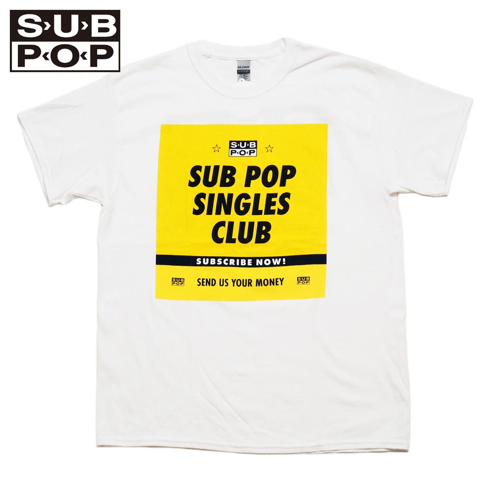 SUB POP ���֥ݥå� S/S PRINT TEE  SINGLES CLUB / WHITE