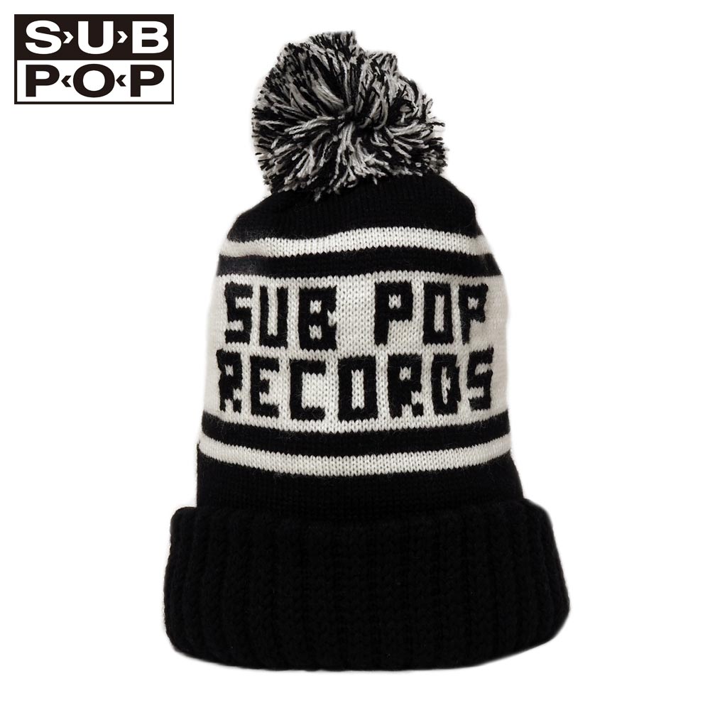 SUB POP KNIT CAP "SUB POP RECORDS" / BLACK