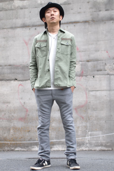 OVEROUT �����С������ȡ�MILITARY SHIRTS���ߥ꥿�꡼����� (OLIVE)