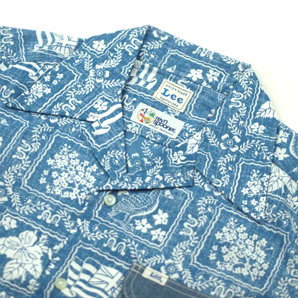 Lee �� REYN SPOONER �꡼ �� �쥤�󥹥ס��ʡ� OPEN COLLOR SHIRTS (BLUE)
