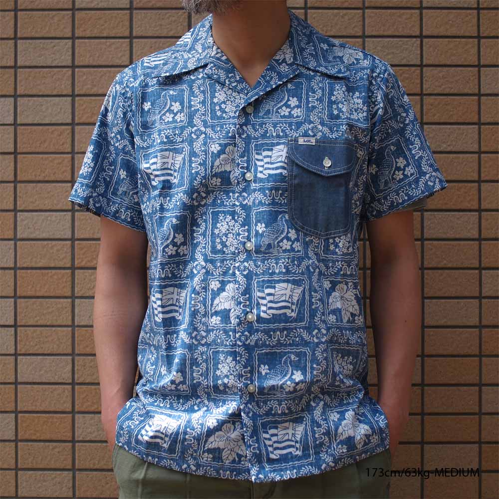 Lee �� REYN SPOONER �꡼ �� �쥤�󥹥ס��ʡ� OPEN COLLOR SHIRTS (BLUE)