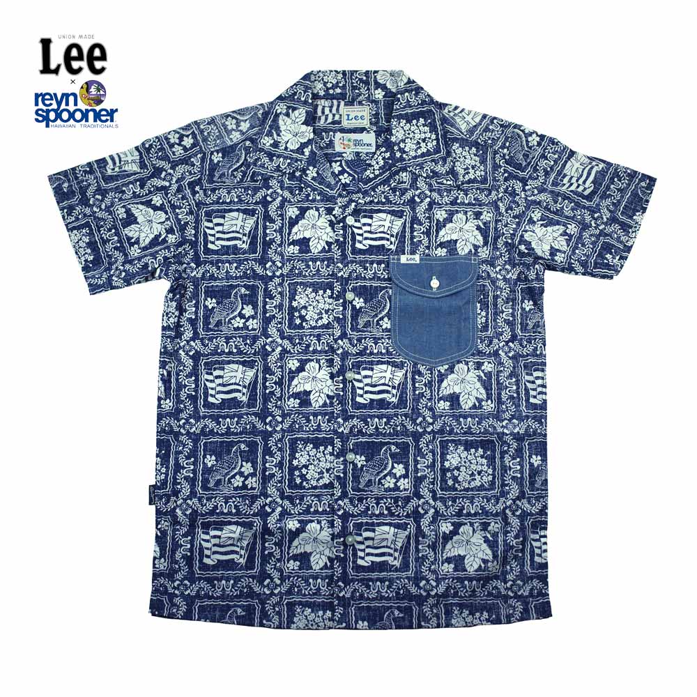 Lee �� REYN SPOONER �꡼ �� �쥤�󥹥ס��ʡ� OPEN COLLOR SHIRTS (NAVY)