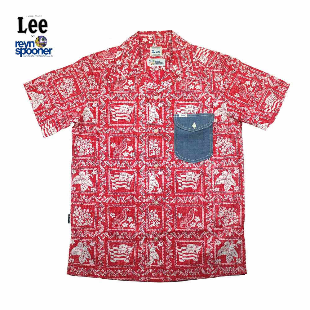 Lee �� REYN SPOONER �꡼ �� �쥤�󥹥ס��ʡ� OPEN COLLOR SHIRTS (RED)
