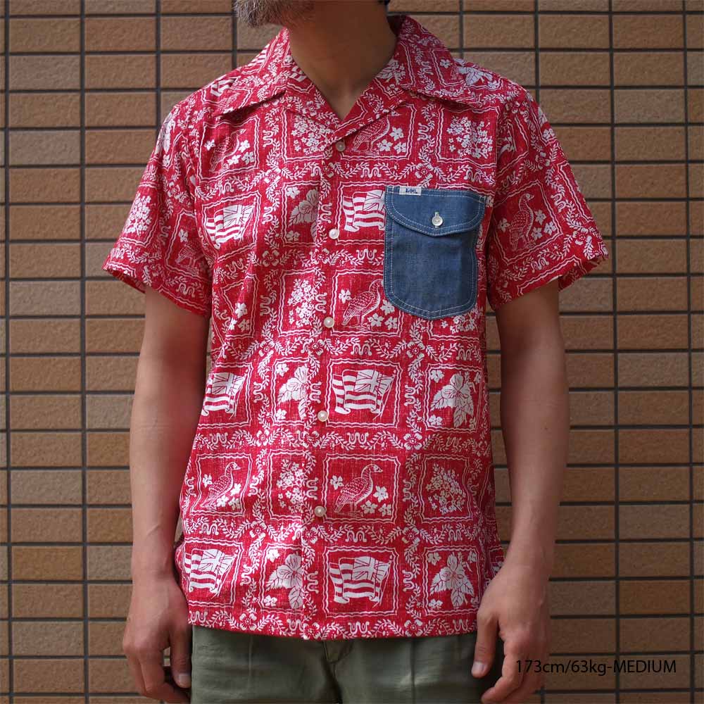 Lee �� REYN SPOONER �꡼ �� �쥤�󥹥ס��ʡ� OPEN COLLOR SHIRTS (RED)