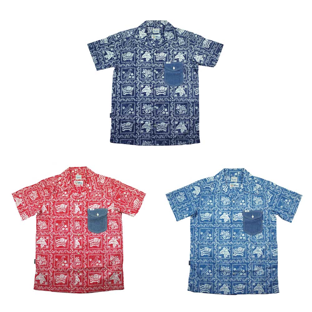 Lee �� REYN SPOONER �꡼ �� �쥤�󥹥ס��ʡ� OPEN COLLOR SHIRTS (RED)