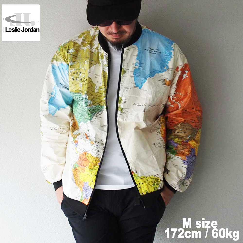 LESLIE JORDAN �쥹�꡼���硼���� WORLD MAP TYVEK JACKET �����٥å����㥱�å�