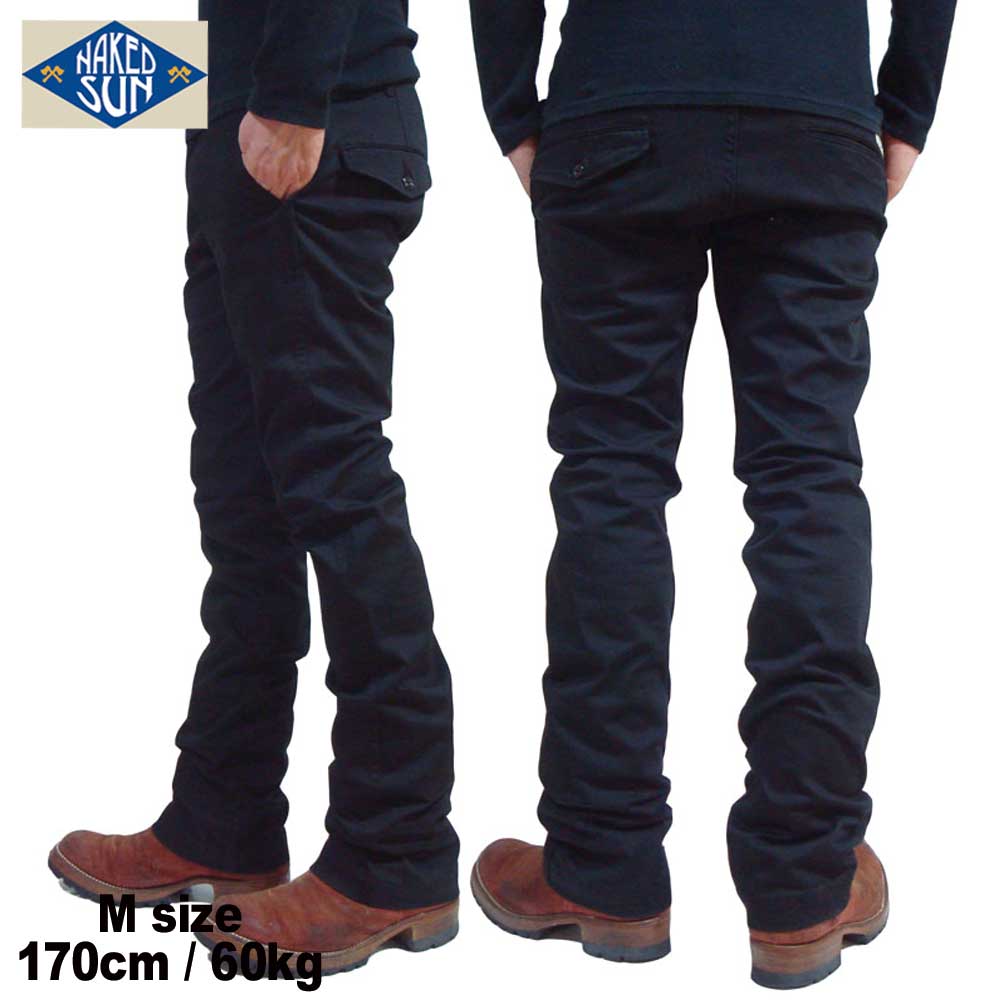 TIGHT STRETCH CHINO FLARE / BLACK / NAKED SUN ͥåɥ