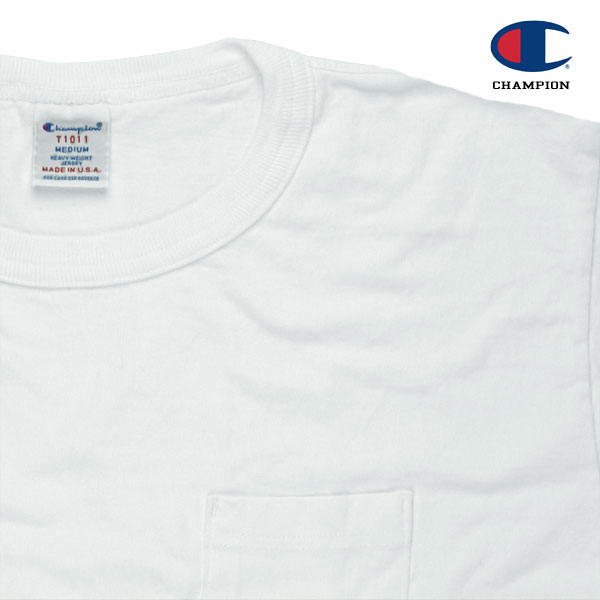 Champion �����ԥ��� T1011 POCKET-Tee MADE IN USA / WHITE
