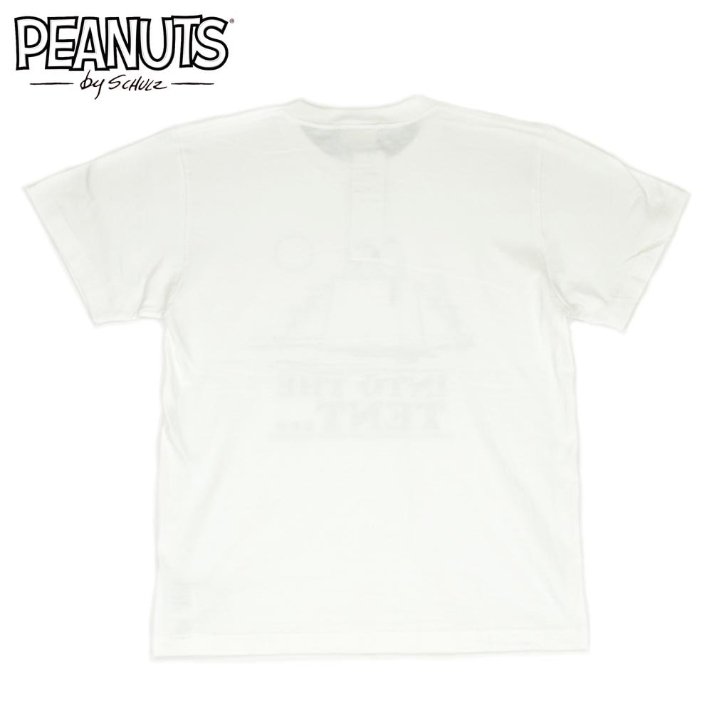 PEANUTS S/S PRINT TEE  " INTO THE TENT "  WHITE