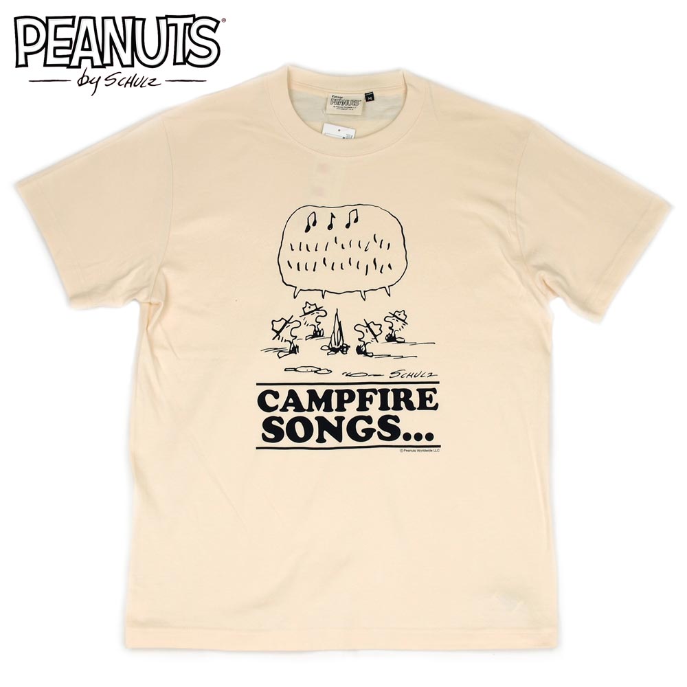 PEANUTS S/S PRINT TEE  " CAMPFIRE SONGS "  NATURAL