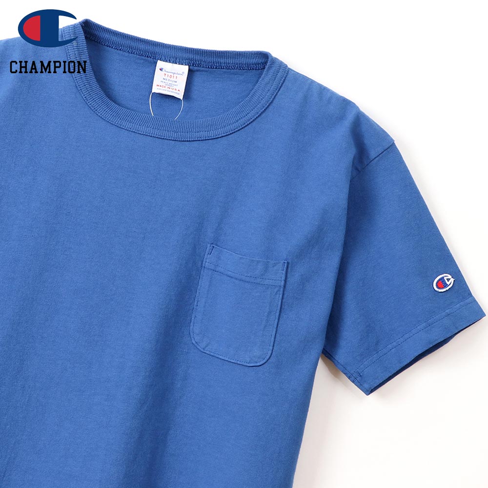 Champion �����ԥ��� T1011 POCKET-Tee MADE IN USA / M.BLUE