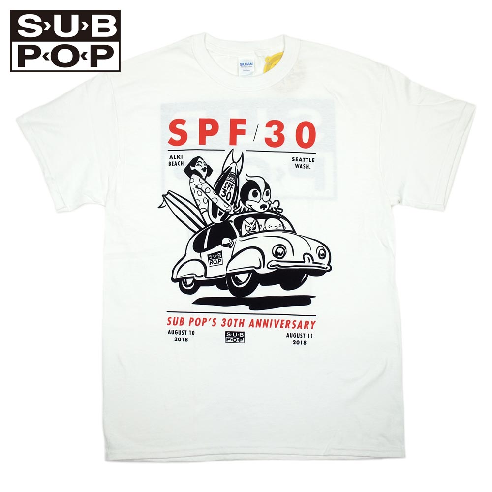 SUB POP ���֥ݥå� S/S PRINT TEE  SPF30 / WHITE