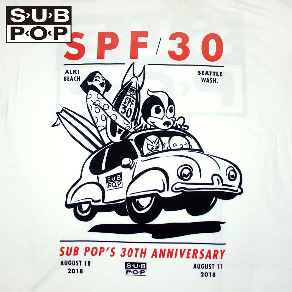 SUB POP ���֥ݥå� S/S PRINT TEE  SPF30 / WHITE