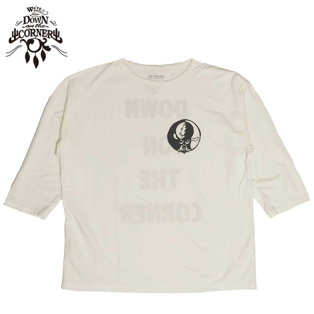 3/4 COTTON HEMP TEE SZ "GRATE SKODEAD" / WHITE / DOWN ON THE CORNER  �����󥪥󥶥����ʡ�