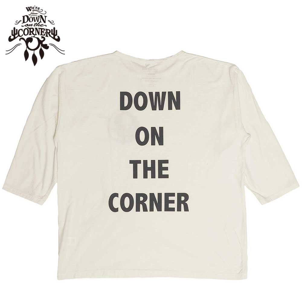 3/4 COTTON HEMP TEE SZ "GRATE SKODEAD" / WHITE / DOWN ON THE CORNER  �����󥪥󥶥����ʡ�