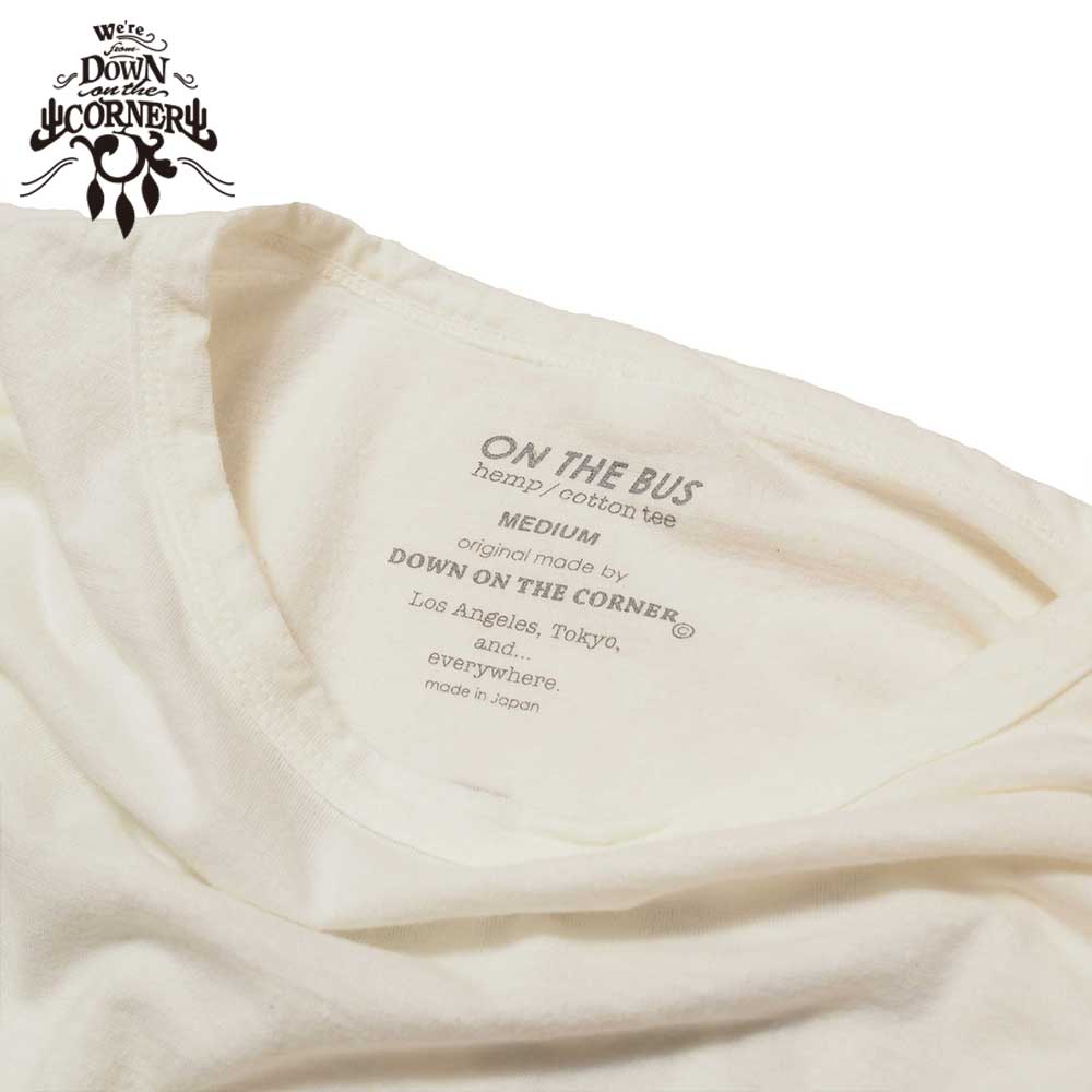 3/4 COTTON HEMP TEE SZ "GRATE SKODEAD" / WHITE / DOWN ON THE CORNER  �����󥪥󥶥����ʡ�