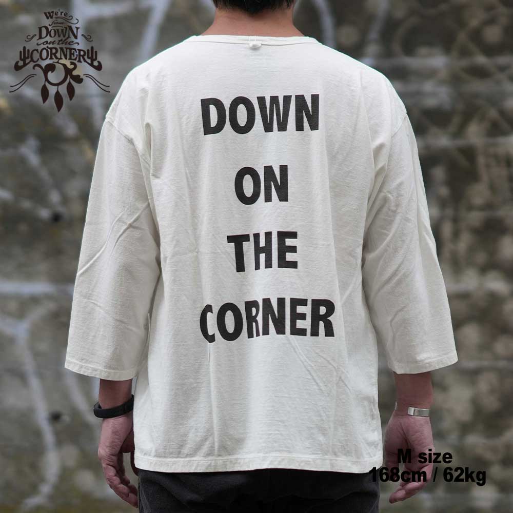3/4 COTTON HEMP TEE SZ "GRATE SKODEAD" / WHITE / DOWN ON THE CORNER  �����󥪥󥶥����ʡ�