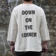 3/4 COTTON HEMP TEE SZ "GRATE SKODEAD" / WHITE / DOWN ON THE CORNER  �����󥪥󥶥����ʡ�