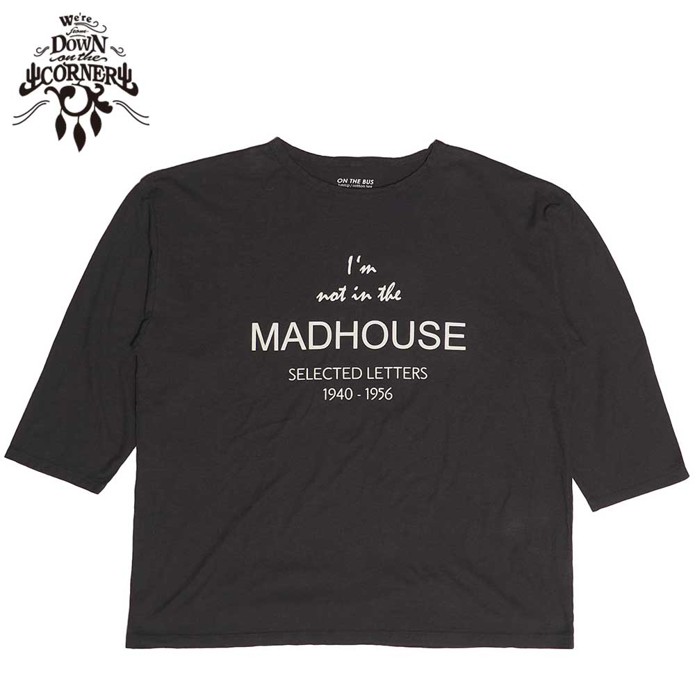 3/4 COTTON HEMP TEE SZ "MAD HOUSE" / CHARCOAL / DOWN ON THE CORNER  �����󥪥󥶥����ʡ�