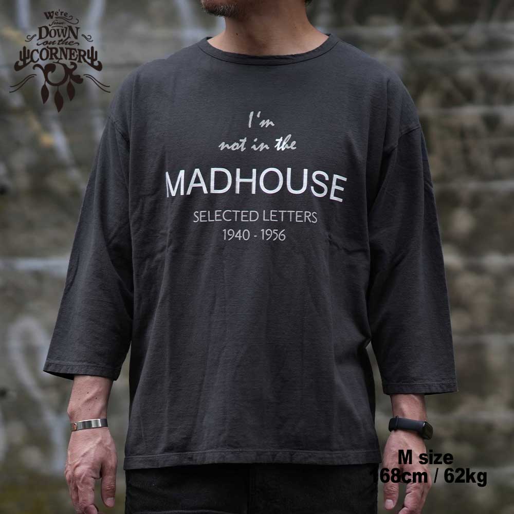 3/4 COTTON HEMP TEE SZ "MAD HOUSE" / CHARCOAL / DOWN ON THE CORNER  �����󥪥󥶥����ʡ�