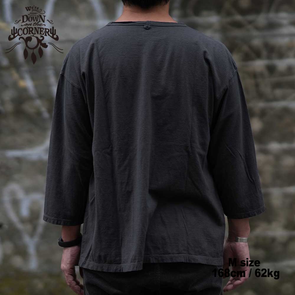 3/4 COTTON HEMP TEE SZ "MAD HOUSE" / CHARCOAL / DOWN ON THE CORNER  �����󥪥󥶥����ʡ�