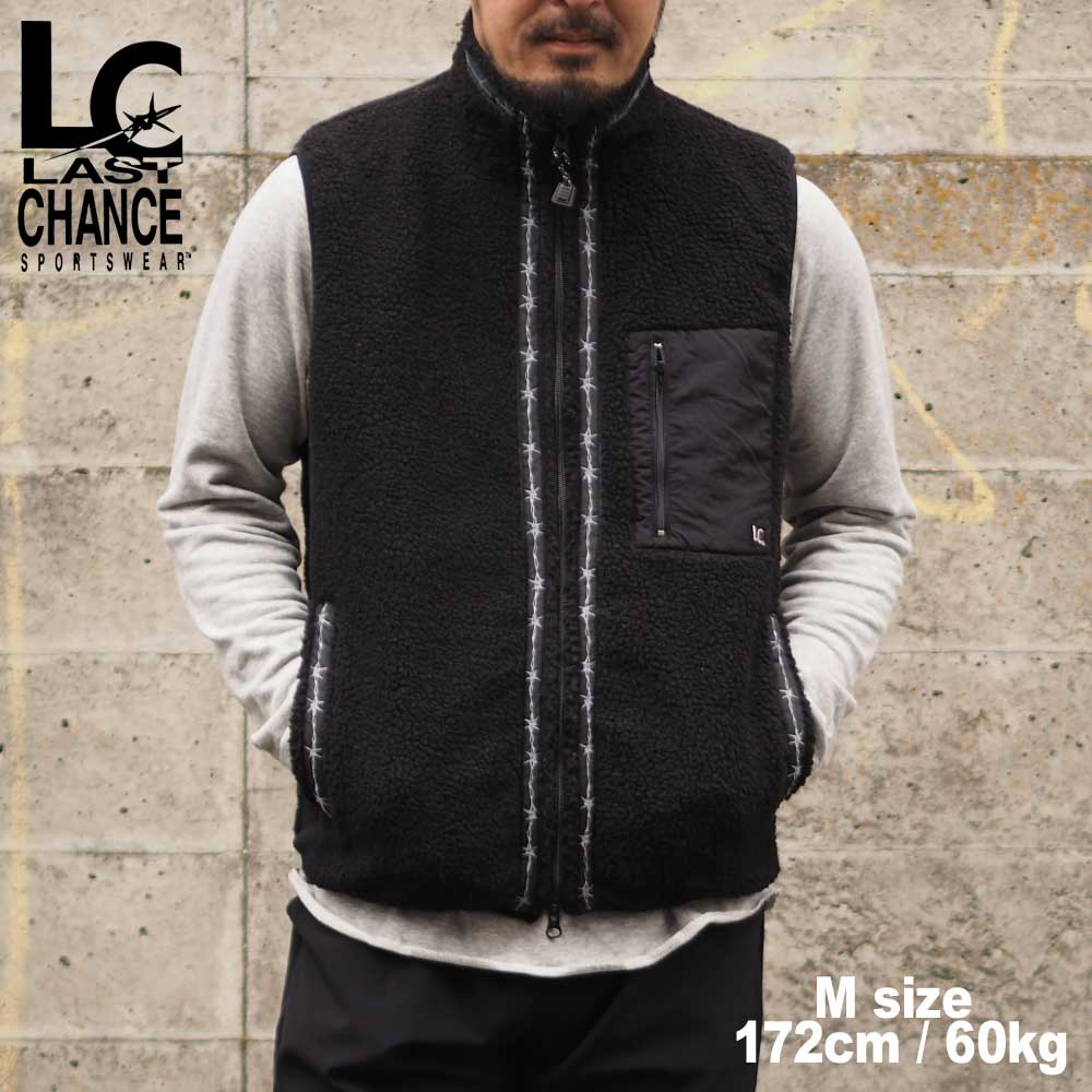 Last Chance �饹�ȥ���� RETRO BOA FULL ZIP VEST / BLACK