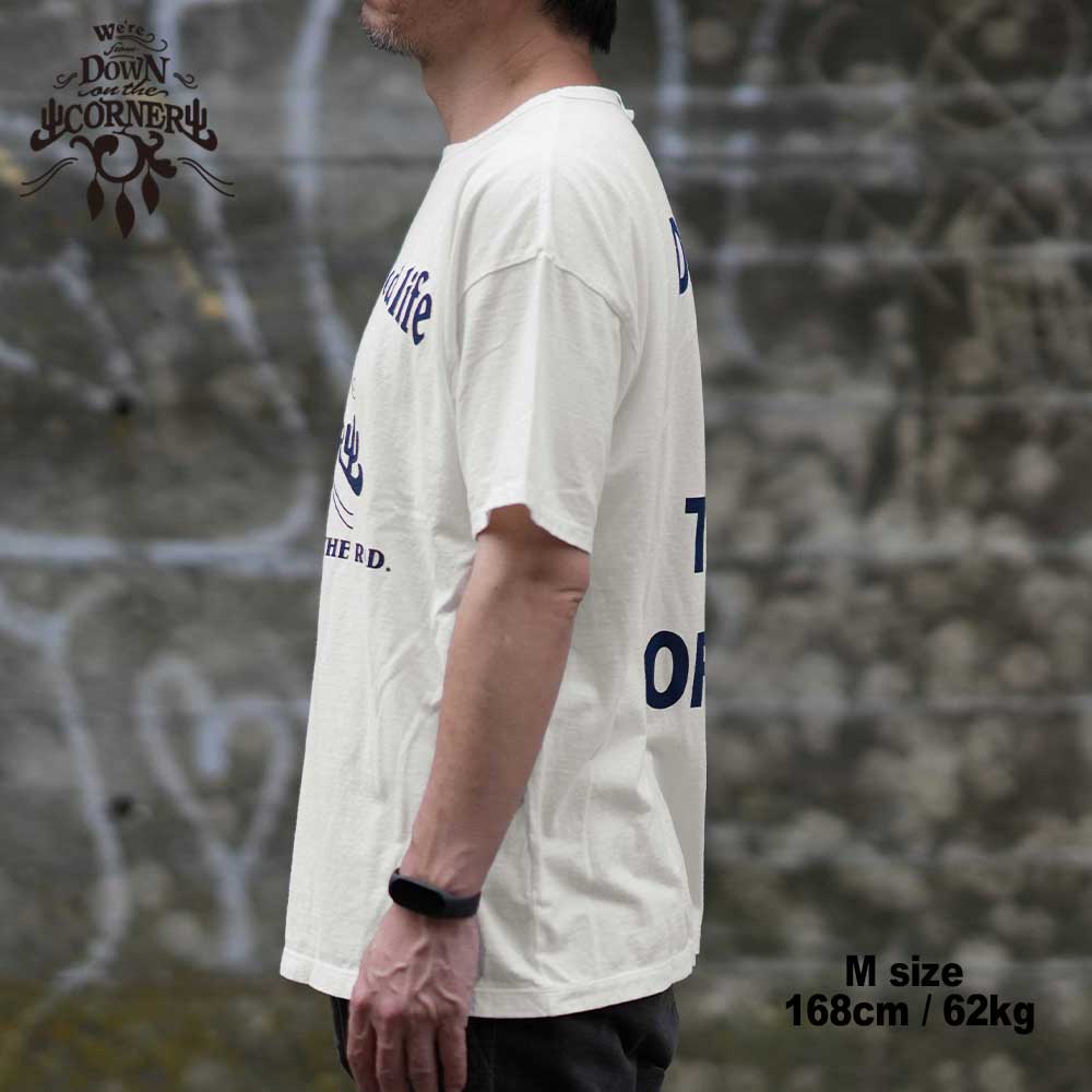 S/S COTTON HEMP TEE SZ "GOOD LIFE" / WHITE / DOWN ON THE CORNER  �����󥪥󥶥����ʡ�