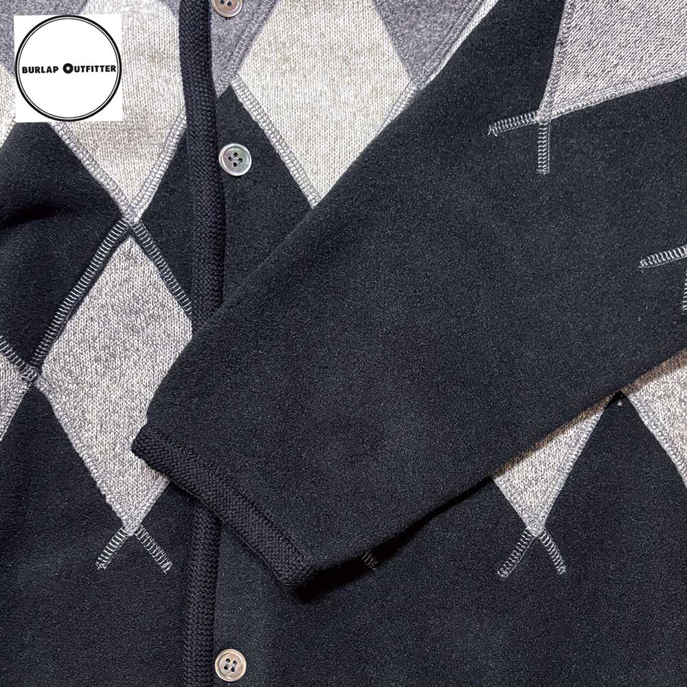 ARGYLE FLEECE CARDIGAN / H.GRAY/BLACK / Burlap Outfitter �С���åץ����ȥե��å���