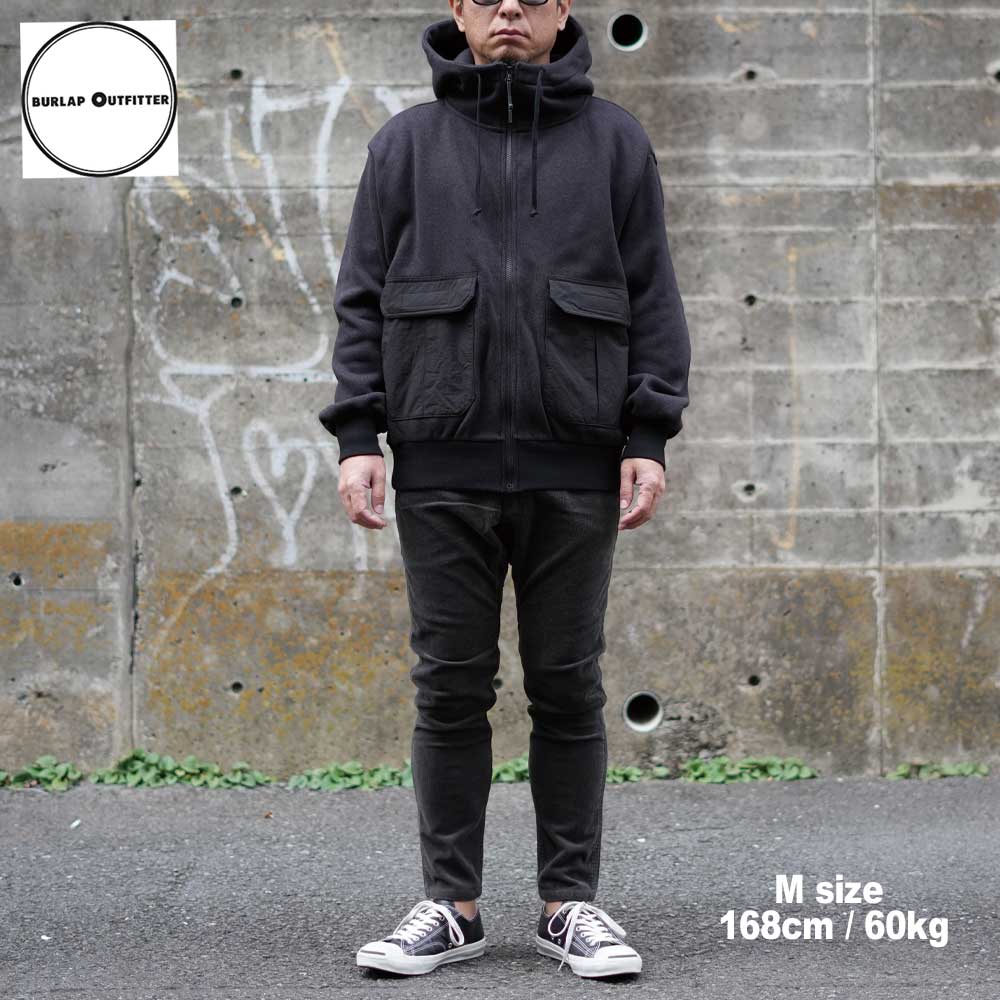 KNIT FLEECE F/Z HOODIE / BLACK / Burlap Outfitter Сåץȥեå