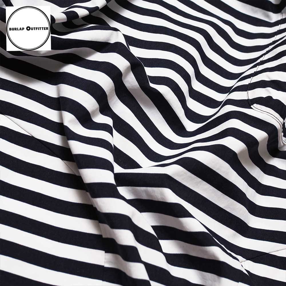 SUPPLEX NYLON S/S POCKET TEE PRINTED /NAVY/WHITE CANDY STRIPE / Burlap Outfitter �С���åץ����ȥե��å���