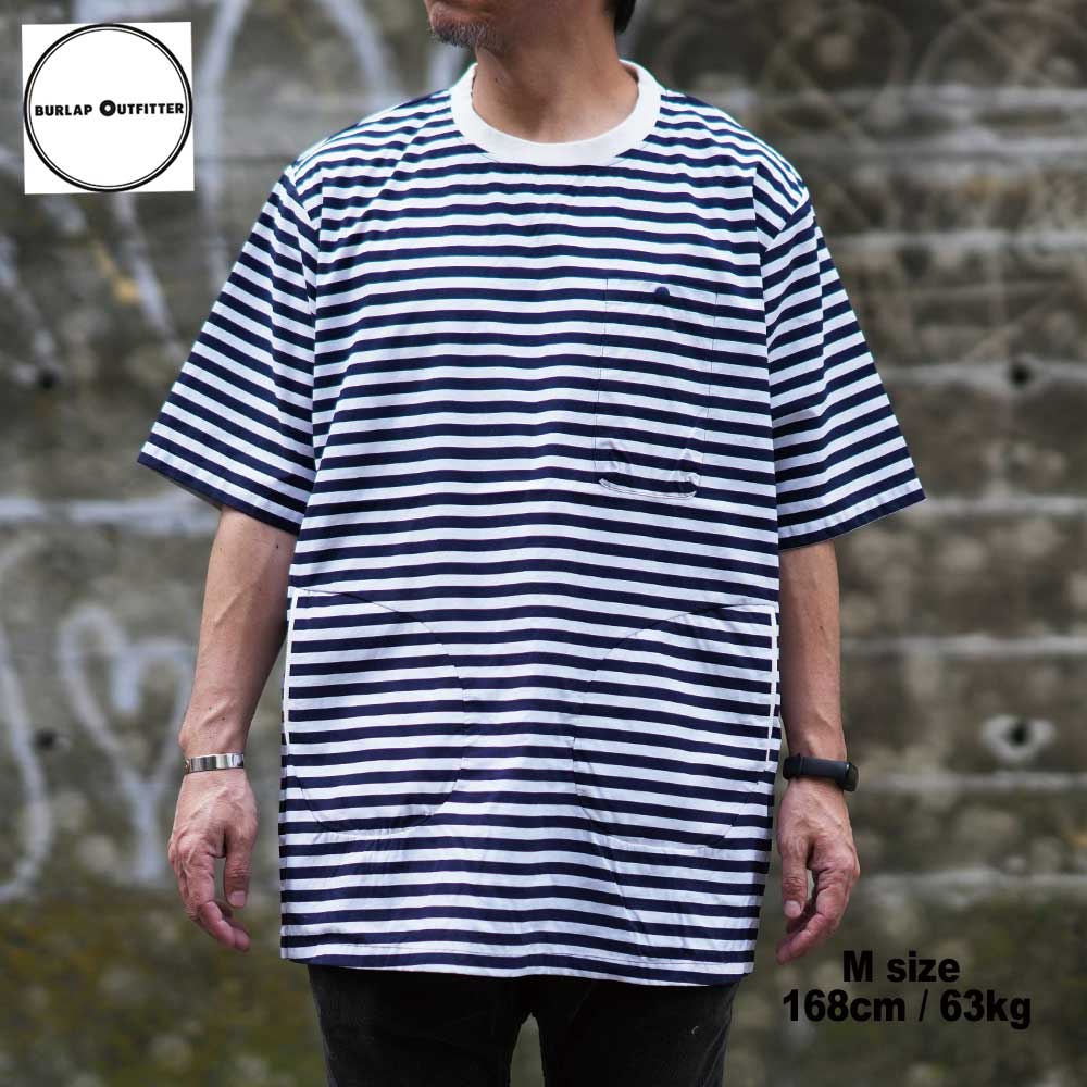 SUPPLEX NYLON S/S POCKET TEE PRINTED /NAVY/WHITE CANDY STRIPE / Burlap Outfitter �С���åץ����ȥե��å���