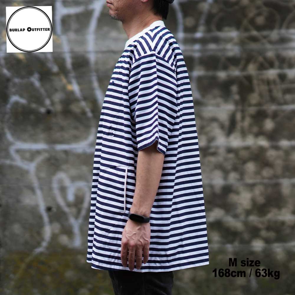 SUPPLEX NYLON S/S POCKET TEE PRINTED /NAVY/WHITE CANDY STRIPE / Burlap Outfitter �С���åץ����ȥե��å���