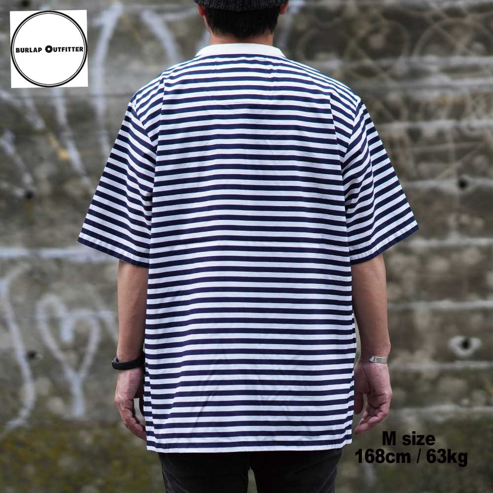 SUPPLEX NYLON S/S POCKET TEE PRINTED /NAVY/WHITE CANDY STRIPE / Burlap Outfitter �С���åץ����ȥե��å���