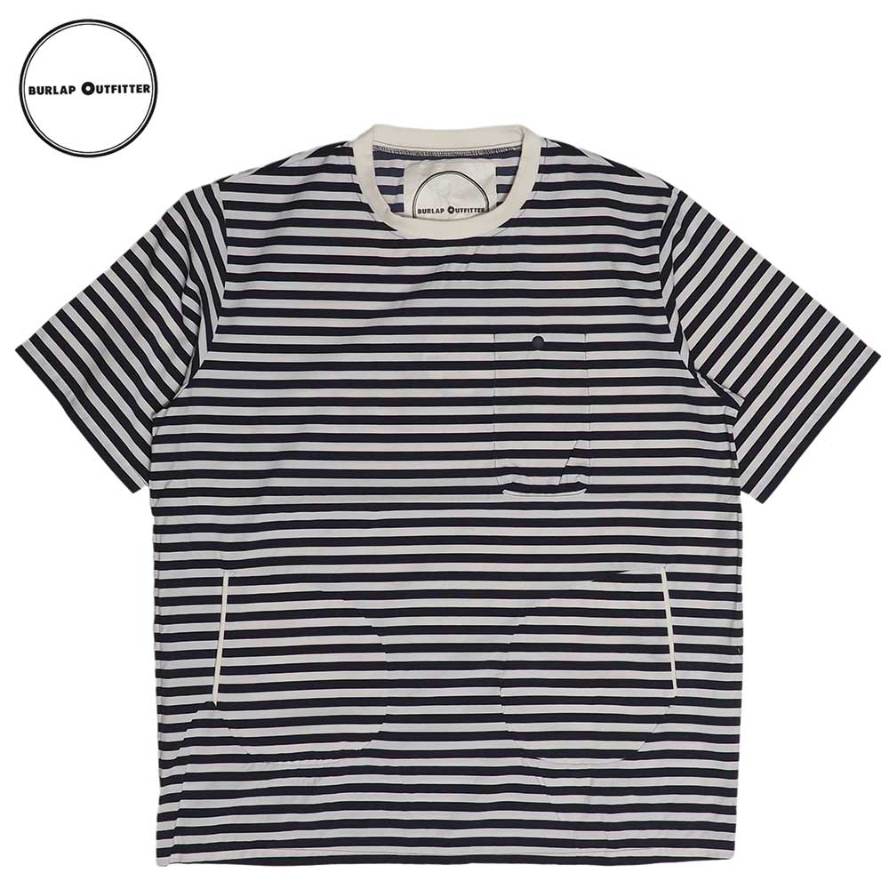 SUPPLEX NYLON S/S POCKET TEE PRINTED /NAVY/WHITE CANDY STRIPE / Burlap Outfitter �С���åץ����ȥե��å���