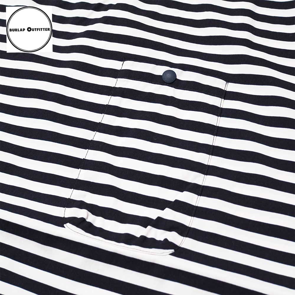 SUPPLEX NYLON S/S POCKET TEE PRINTED /NAVY/WHITE CANDY STRIPE / Burlap Outfitter �С���åץ����ȥե��å���