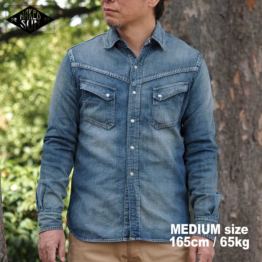 DENIM WESTERN SHIRT NS001003 / IND USED WASH / NAKED SUN ͥåɥ