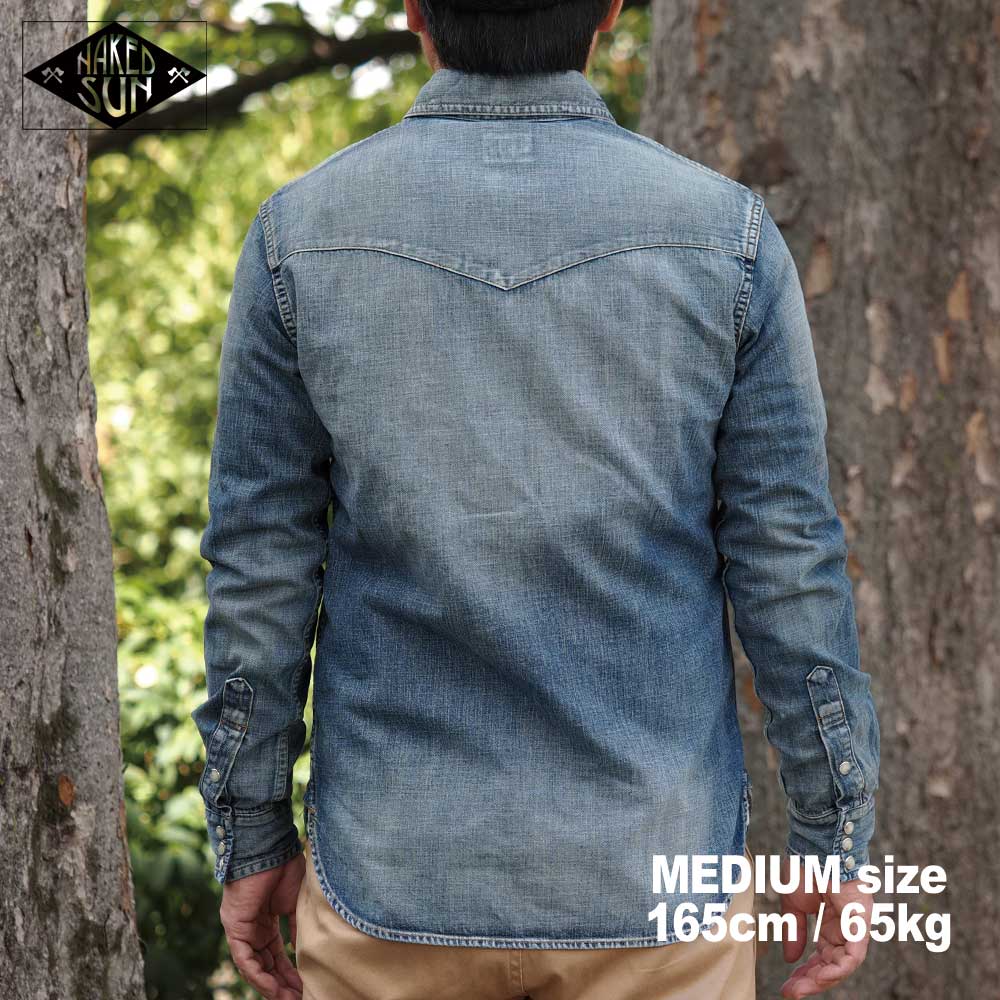 DENIM WESTERN SHIRT NS001003 / IND USED WASH / NAKED SUN ͥåɥ