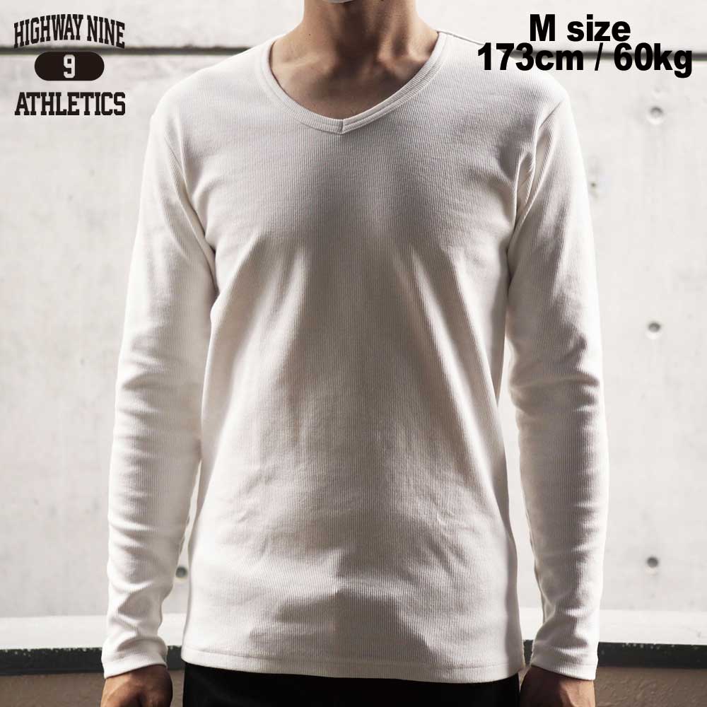 V-NECK RIB L/S Tee  / WHITE / HIGHWAY NINE �ϥ��������ʥ���