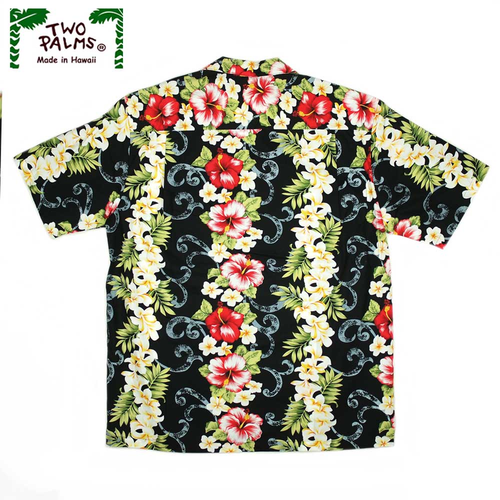TWO PALMS �ȥ����ѡ��ॹ SS HAWAIIAN SHIRTS / PLUMERIA BLACK