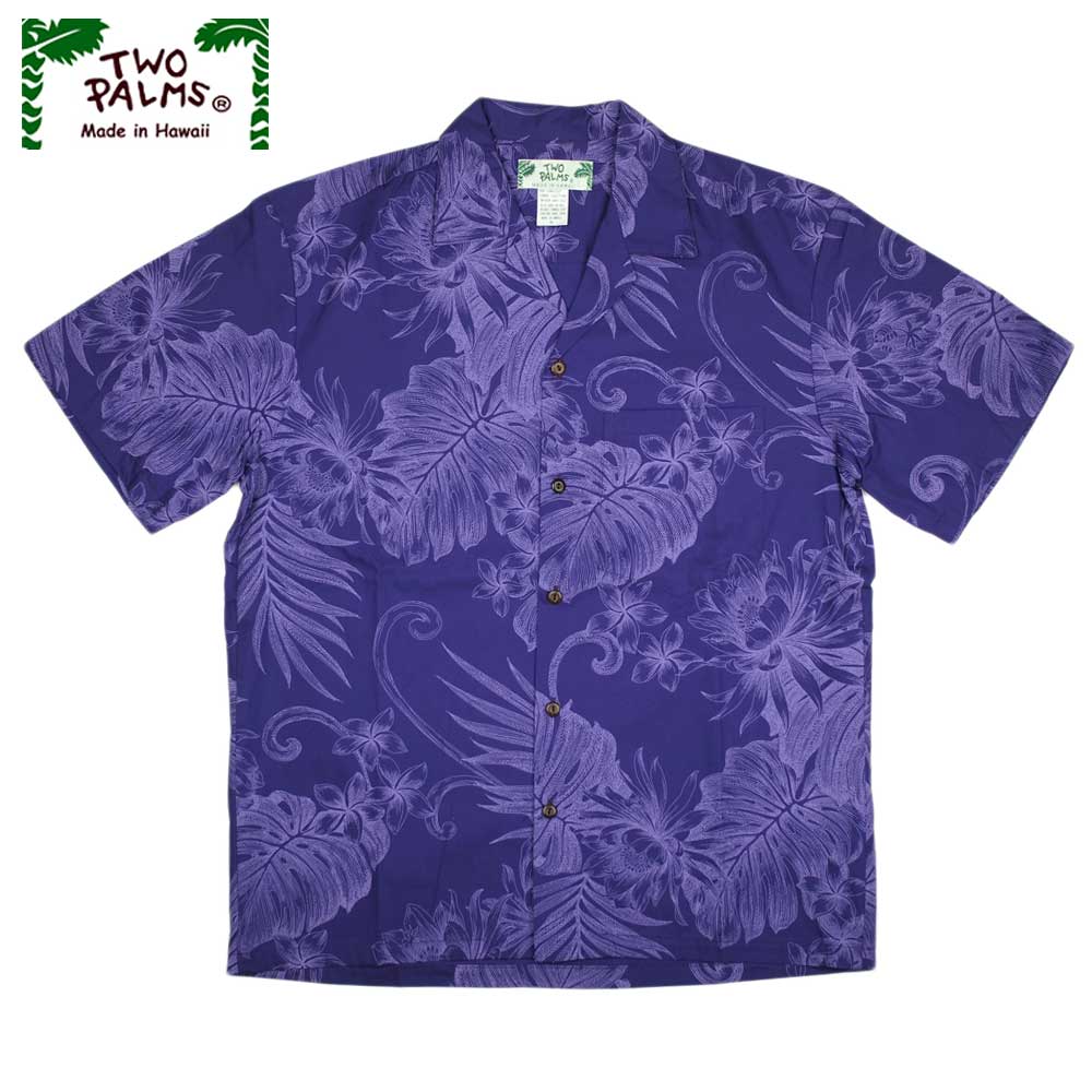 TWO PALMS �ȥ����ѡ��ॹ SS HAWAIIAN SHIRTS / MONSTERA SERIES PURPLE