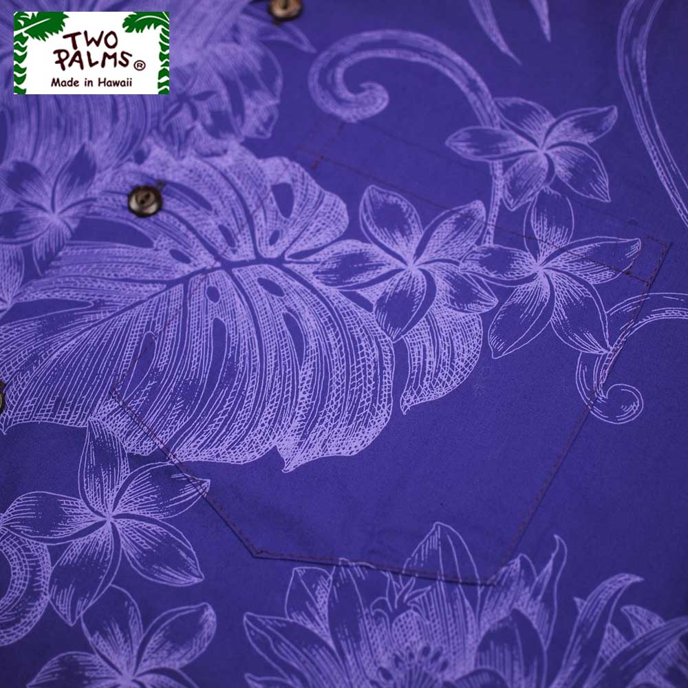 TWO PALMS �ȥ����ѡ��ॹ SS HAWAIIAN SHIRTS / MONSTERA SERIES PURPLE