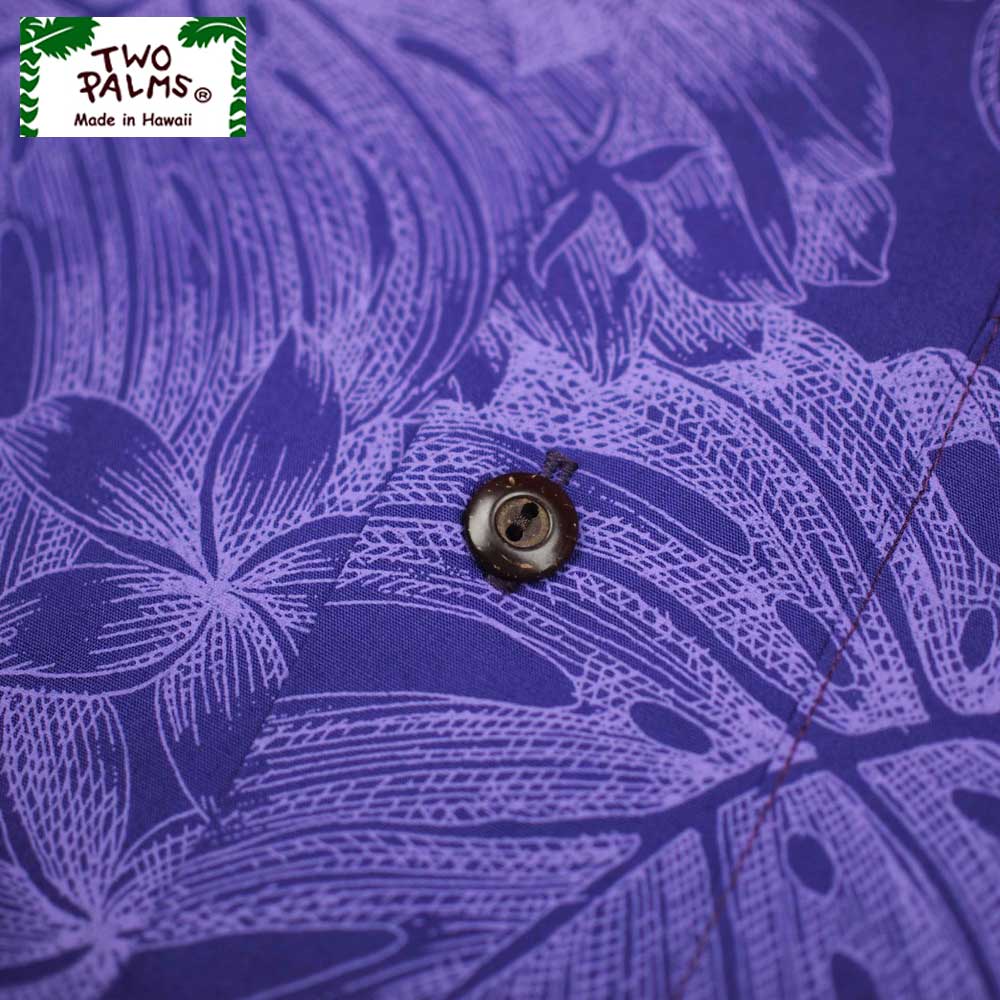 TWO PALMS �ȥ����ѡ��ॹ SS HAWAIIAN SHIRTS / MONSTERA SERIES PURPLE
