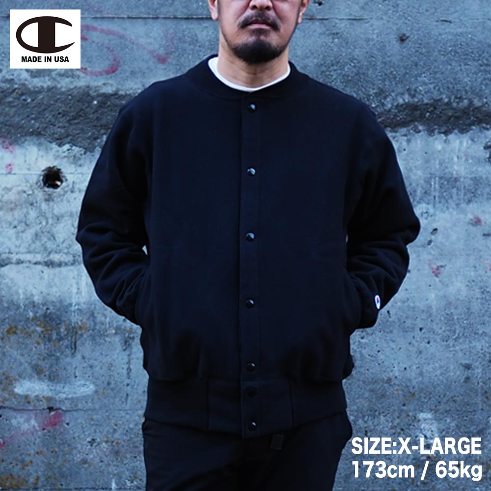 Champion  REVERSE WEAVE "MADE IN USA" SNAP SWEAT SHIRTS / (090)BLACK