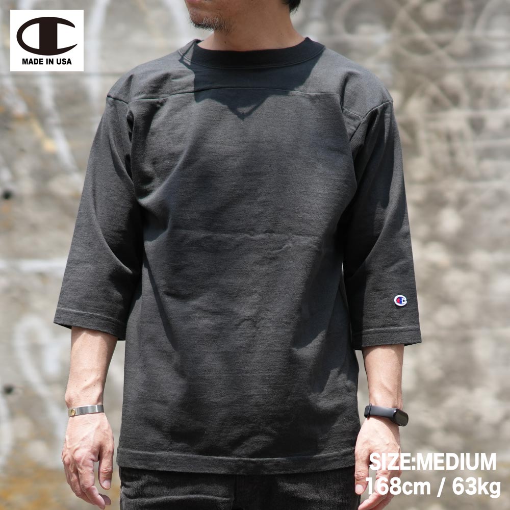 "MADE IN USA" T1011 3/4꡼֥եåȥܡT  / BLACK / Champion