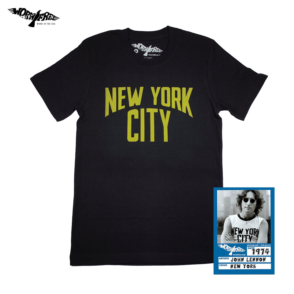 WORN FREE " NEW YORK CITY " " JOHN LENNON " Tee