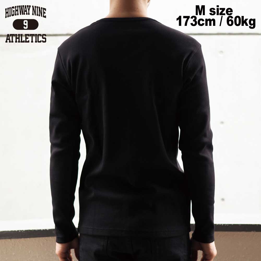 V-NECK RIB L/S Tee  / BLACK / HIGHWAY NINE ϥʥ